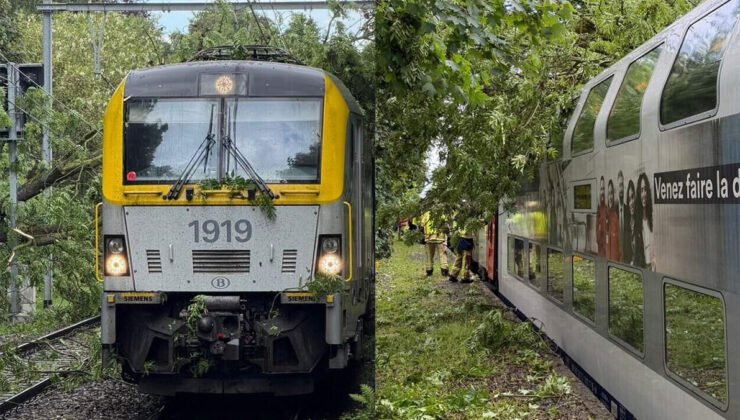 Brüksel’de bir ağacın trenin üzerine devrilmesi nedeniyle 270 yolcu tahliye edildi