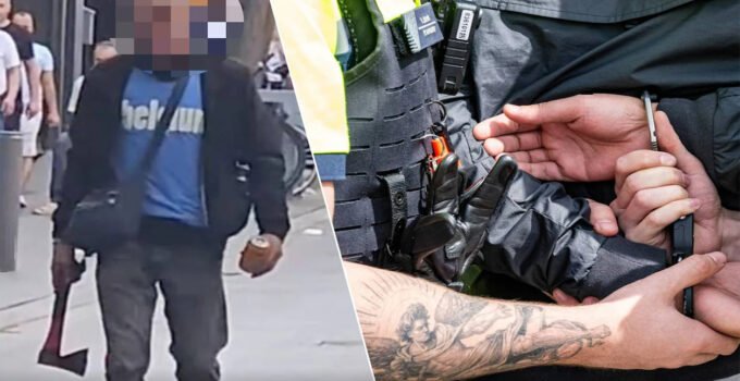 Belçika’nın Anvers şehrinde elinde baltayla dolaşan adam korku yarattı