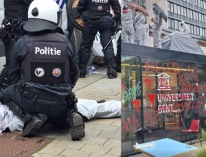 Gent üniversitesi karıştı : Polis sert müdahelede bulundu