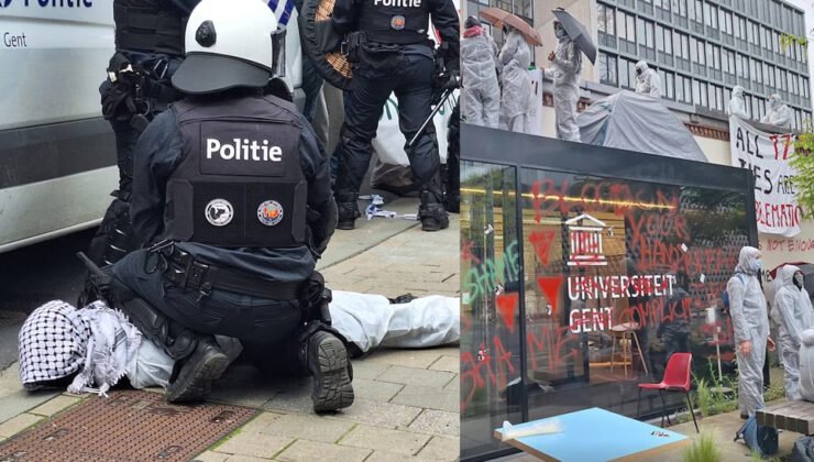 Gent üniversitesi karıştı : Polis sert müdahelede bulundu