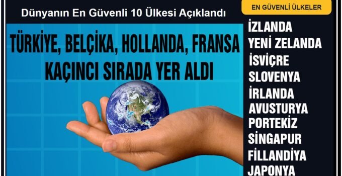 Dünyanın en güvenli 10 ülkesi açıklandı : Türkiye kaçıncı sırada yer aldı