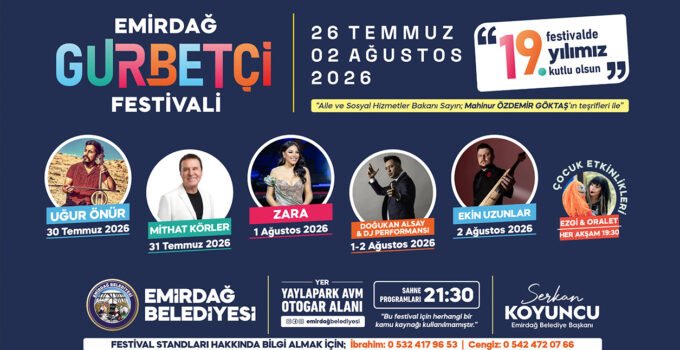 Emirdağ 19. Gurbetçi Festivali İçin Geri Sayım Başladı
