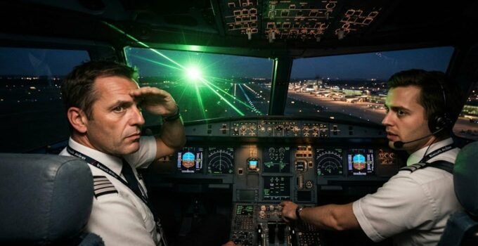 Brüksel Havalimanı’na iniş için hazırlanan pilotların gözüne lazer tutuldu