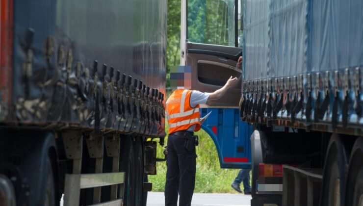 Belçika’nın Gent şehrinde tır denetiminde dikkat çeken ihlal