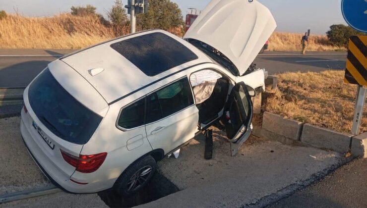 Gurbetçi ailenin otomobili Keşan’da kaza yaptı : 4 yaralı